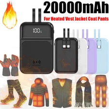 20000mAh Battery Pack for Heated Vest Jacket Pants Scarf Coat USB Power Bank NEW
