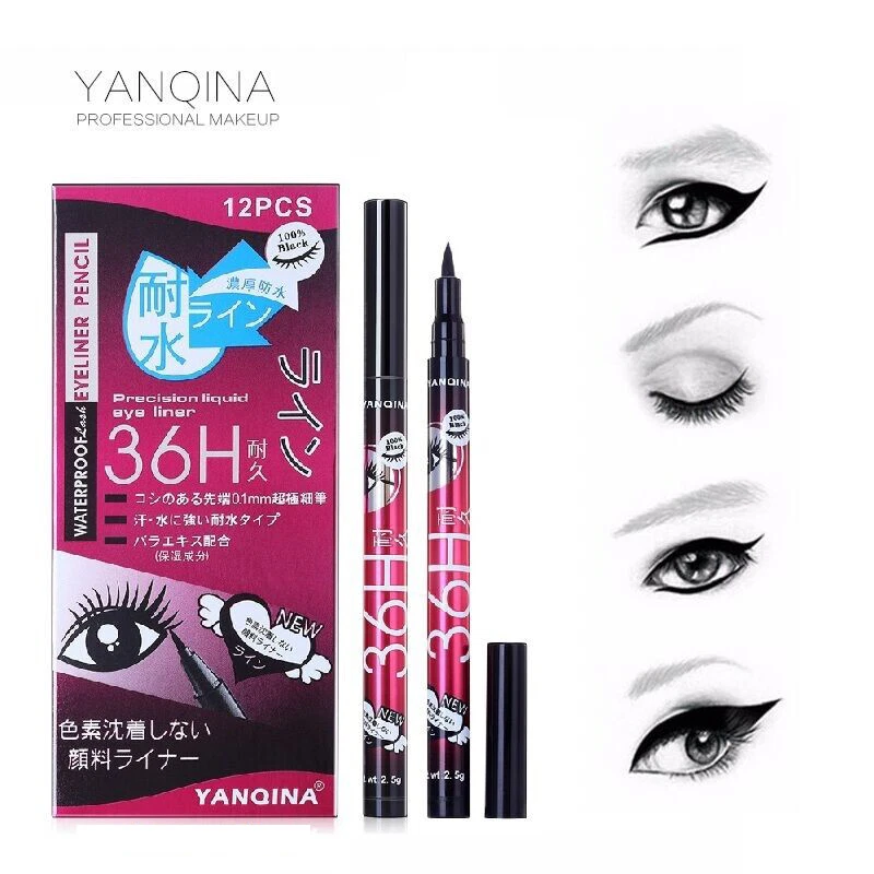 36H Eyeliner Waterproof Black Pen Liquid Black Eye-Liner Pencil Make up Tools US - Image 3 of 4