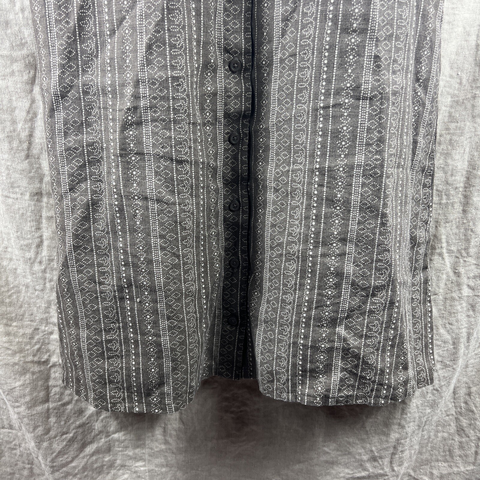 Garnet Hill Women's Brown Patterned Button Up Col… - image 2