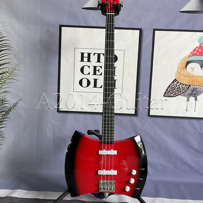 Custom Black Red Double Edged Axe Electric Bass Guitar Custom Black Red Double Edged Axe Electric Bass Guitar