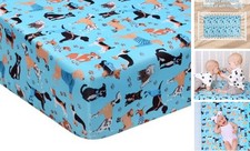 Crib Sheet - Fitted Crib Sheet Baby Sheet for Standard Crib 52x28 Inch Blue Dog