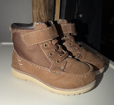Austin Unisex Kids Brown Ankle Bootie Lace-Up Synthetic Rubber Sole US 6