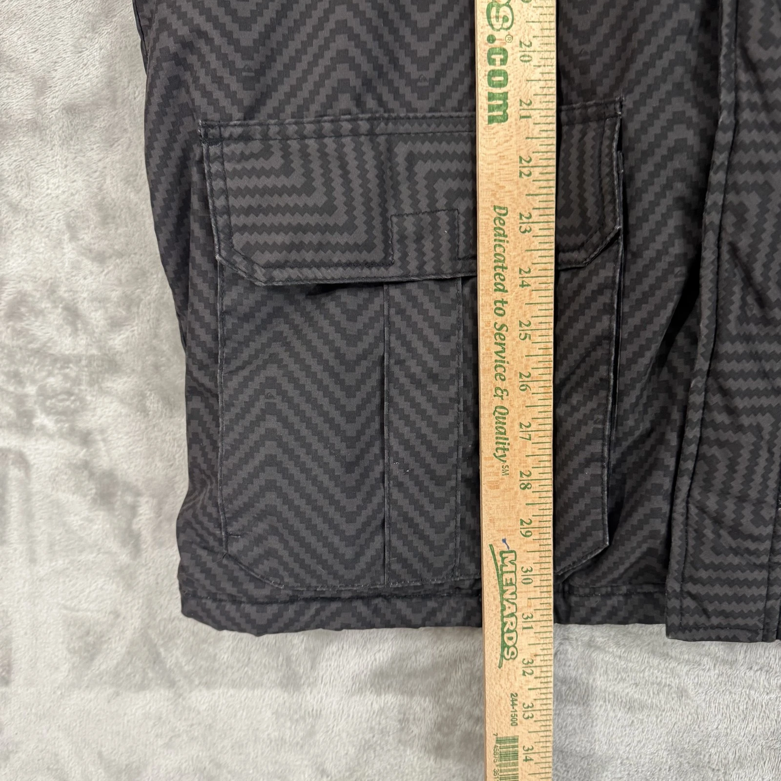 Quicksilver Jacket Men's XL Black Full Zip Utility Insulated Hooded Pockets Coat - product detail image 13