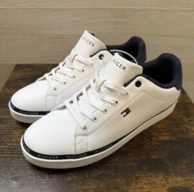 Tommy Hilfiger White Navy Logo Lace Up Comfort Men's Sneakers