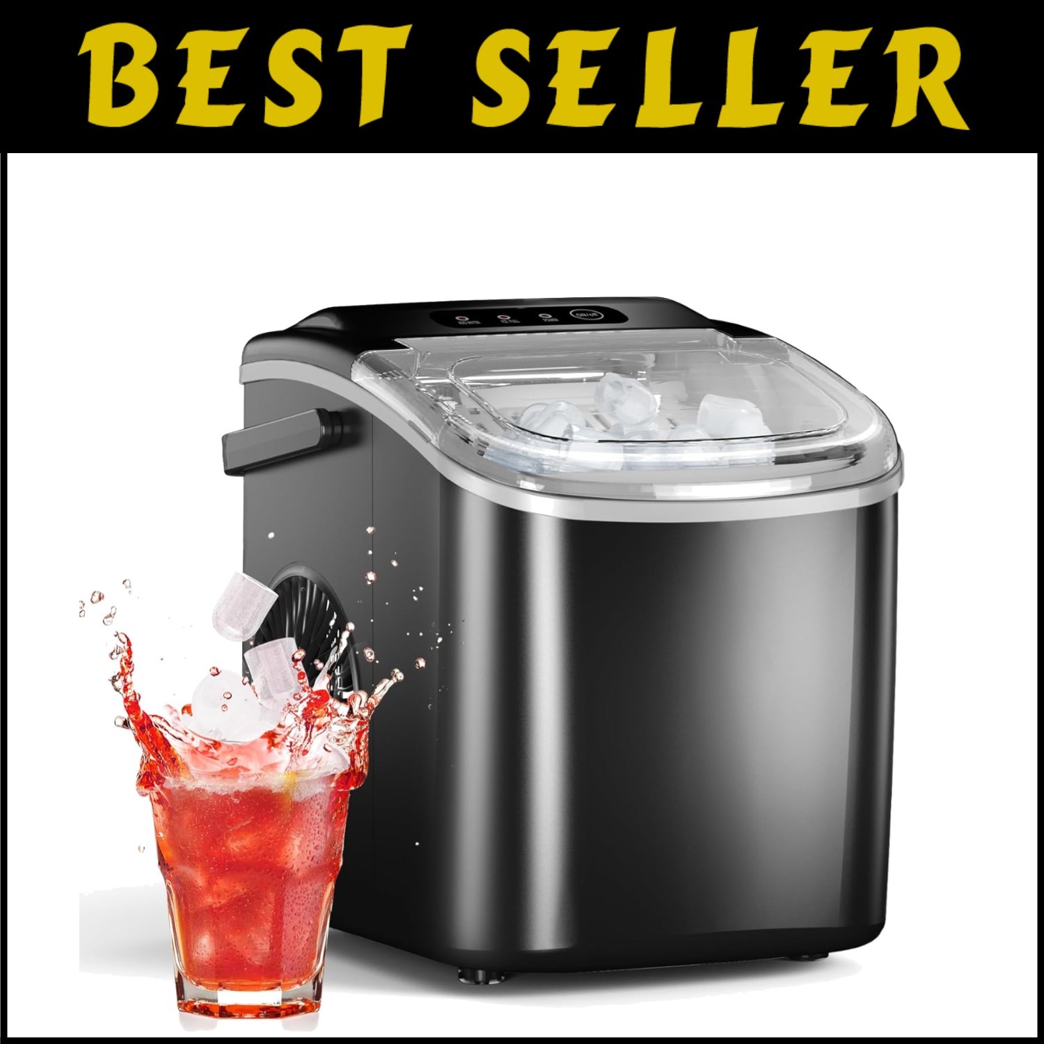 Quick Ice Production Machine - 26.6 lbs Daily Output with Ice Scoop Included