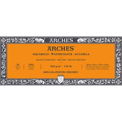 3.9x9.8 Inch 20 Sheets 300gsm Rough Arsh Watercolor Paper Block Pad Kit