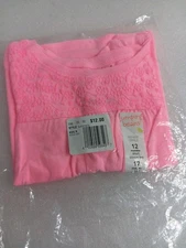 Jumping Beans Pink Cotton Shirt Short Sleeve Tee - Size 12 Months - NEW
