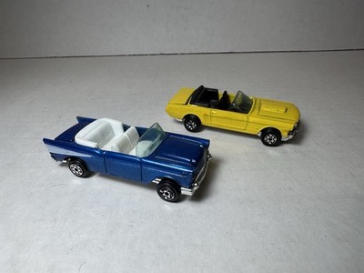 Kidco Ford Mustang Yellow & 1957 Chevy Bel Air Convertibles 1:64 Diecast 1979
