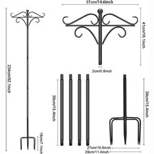 Schäferhaken Hirtenhaken verstellbarer doppelter Hirtenstab 234cm Laternenhalter