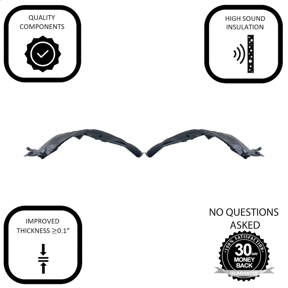 Juego de 2 forros de guardabarros para Nissan Versa Note 2014-2019 NI1248141 NI1249141-DL Foto 2 de 4