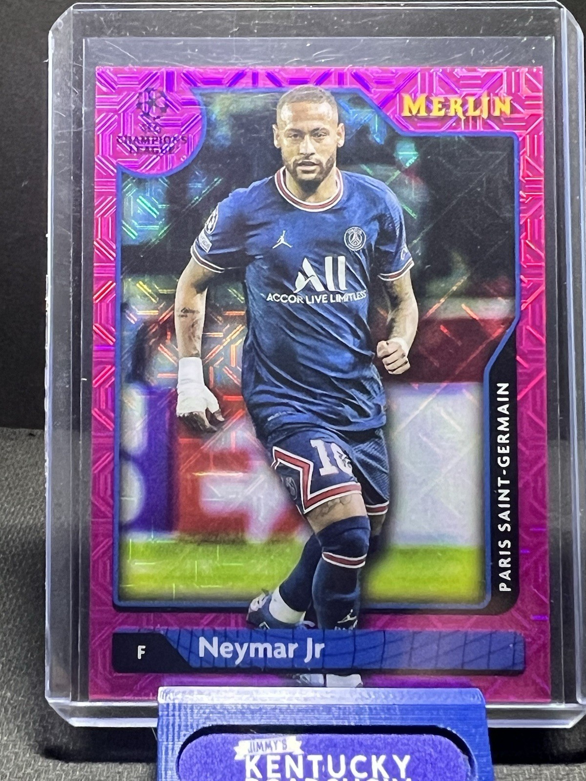 2021-22 Merlin UEFA - Neymar Jr. Pink Mojo /275 - Paris Saint-Germain - No. 10