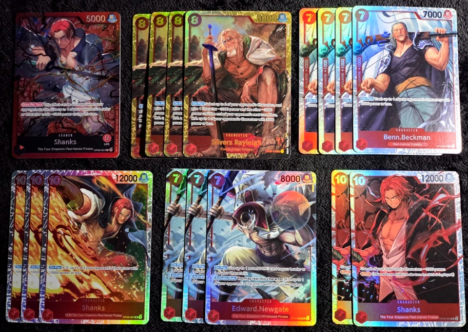One Piece Tcg Red Shanks Deck , Silver Rayleigh, Benn Beckman Ready! Complete! - Image 2 of 4