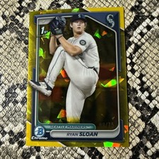 2024 BOWMAN CHROME DRAFT SAPPHIRE RYAN SLOAN YELLOW REFRACTOR /75 Mariners