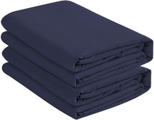 2-Pack Twin XL Fitted Sheets Navy Blue Jersey Microfiber 15" Deep Pocket