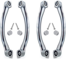 Curved Chrome Shower Door Handles - Smooth Replacement Pair