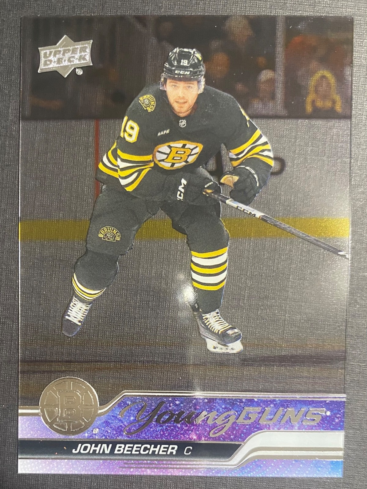 2023 UPPER DECK JOHN BEECHER #472 YOUNG GUNS CLEAR CUT RC BOSTON BRUINS