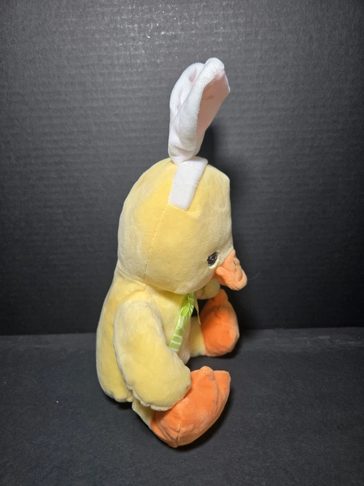 Dan Dee Quacking Yellow Duck Bunny Ears Sound Plush 9" Stuffed Animal Easter - Image 4 of 4