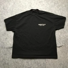 Fear of God Essentials Shirt Mens Small Black Oversized Boxy Tee Back Logo Print