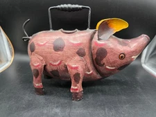 Handcrafted Metal Bubbles The Pig Metal Art Watering can Pals Garden Porch