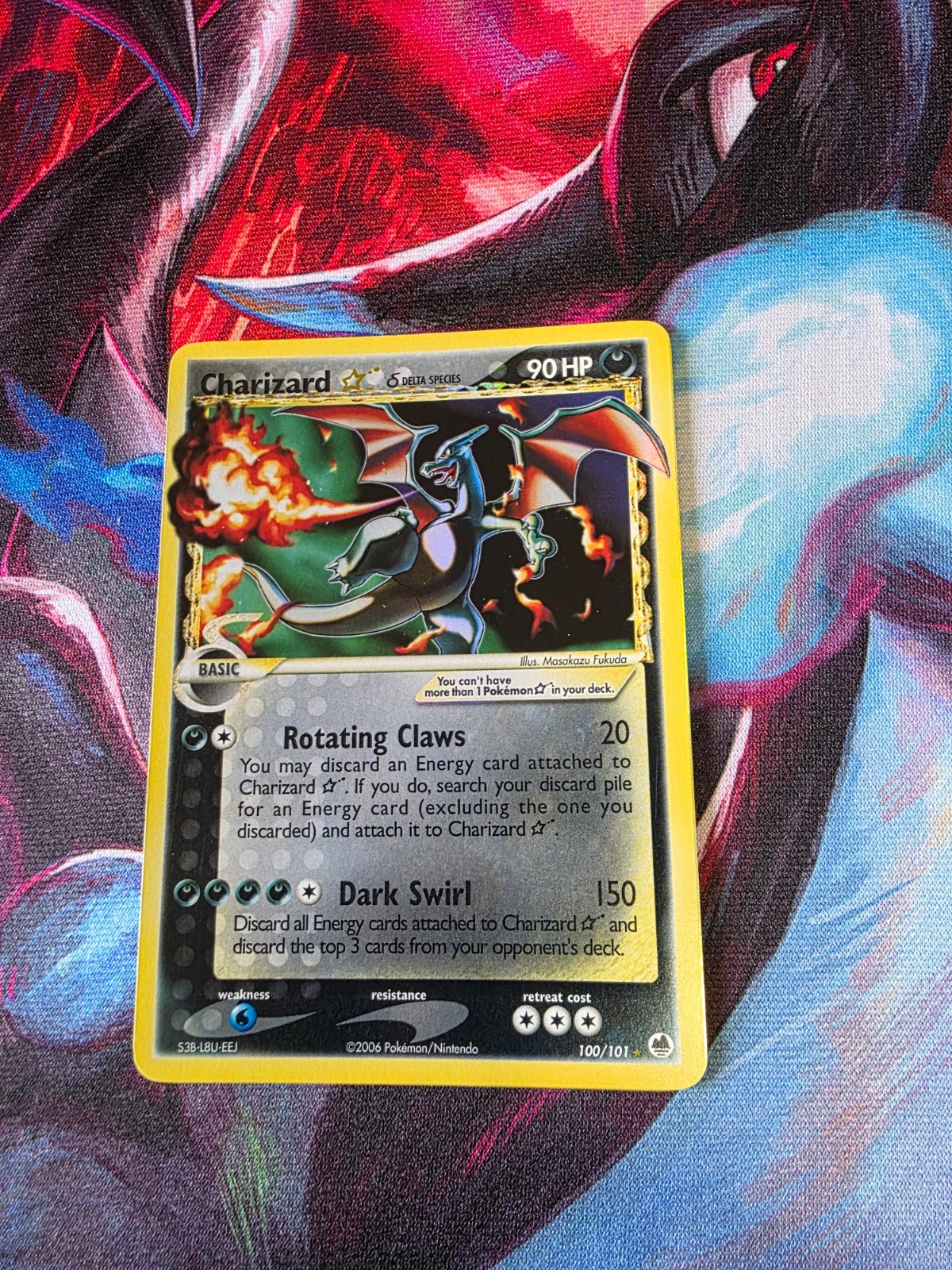 2006 Pokemon EX Dragon Frontiers #100 Charizard Holo Gold Star LP-NM