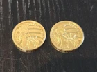 Lot Of 2 2011 Cook Islands $5 Liberty 1/10oz .24 Pure Gold Coin (6.2 g)