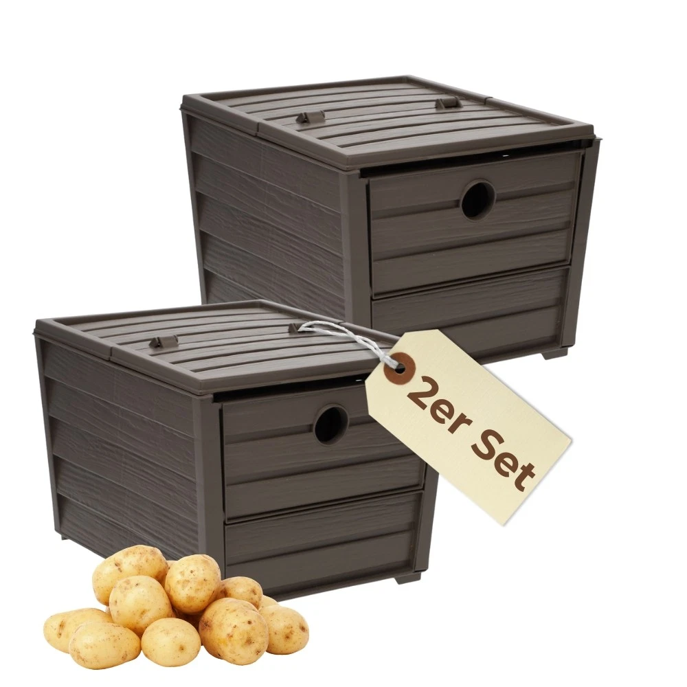 KOOK TIME Kartoffel Aufbewahrungsbox Set 3 - Fr Kartoffeln Zwiebeln  Knoblauch Mit Lftungslchern Wei Matt Kchen Aufbewahrung Kartoffeln  Zwiebeln