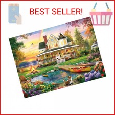 300 Piece Puzzle for Adults, Large Piece Elderly Jigsaw Puzzle, Lakeside Villa w