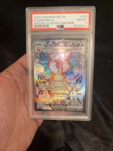 2023 Pokemon OBF EN-OBSIDIAN FLAMES CHARIZARD EX #223 SPECIAL ART RARE PSA 8