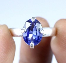 4.70 Ct Natural Ceylon Blue Sapphire Oval Gemstone Certified Anniversary Ring