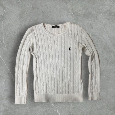 Polo Ralph Lauren Cable Knit Sweater   Creme / Off-White   Winter Klassiker
