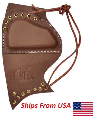 U.S. GARAND LEATHER SNIPER RIFLE CHEEK PAD ''USMC'' BROWN