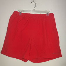 Columbia PFG Men's Shorts Medium 6" Pull On Mesh Lined Pockets Omni Shade Red