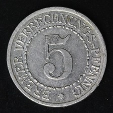 BREMEN (German State) 5 Pfennig ND - Aluminum - XF - 3484