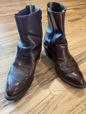 Durango DB950 Men\'s 7.5EE Black Leather Side Zip Western Ankle Cowboy Boots USA Купить durango side zip boots mens 105 d black leather tr820  main image 3