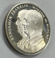 Benjamin Franklin & Winton Blount Silver Round, 26 Grams 89.72 per troy oz