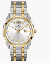 BULOVA Two-Tone CLASSIC Stainless Steel Men's Watch - 98C127 MSRP: 450 Engrave