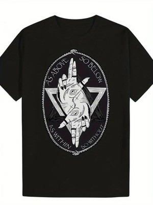 As Above So Below As Within So Without Graphic Black Print T-shirt