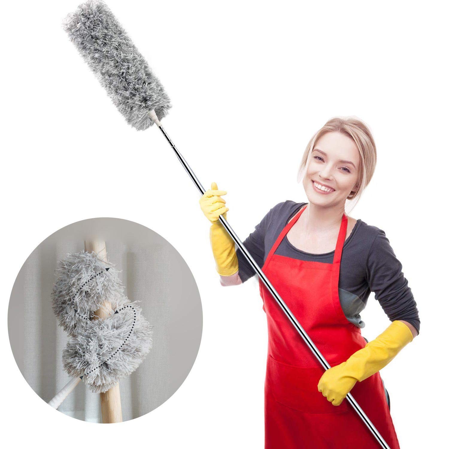 Webster Cobweb Duster, Feather Duster for Home, 1 Count (Pack of 1), Gray 