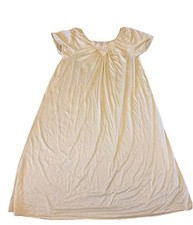 vintage 70s union made cream nightgown OSFA S M L XL coquette bow cottage core