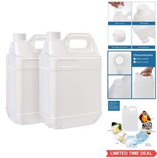 2 Pack 1 Gallon Clear Plastic Jugs with Lids HDPE Leakproof Ergonomic Handle