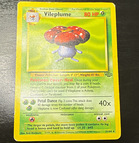 Vileplume - Jungle 31/64 non-holo Rare EN 1999 HP Pokemon unlimited