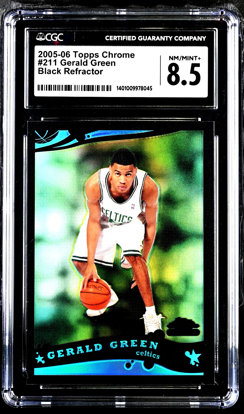 2005 Topps Chrome Black Refractor Rookie /399 Gerald Green #211 CGC 8.5 Celtics