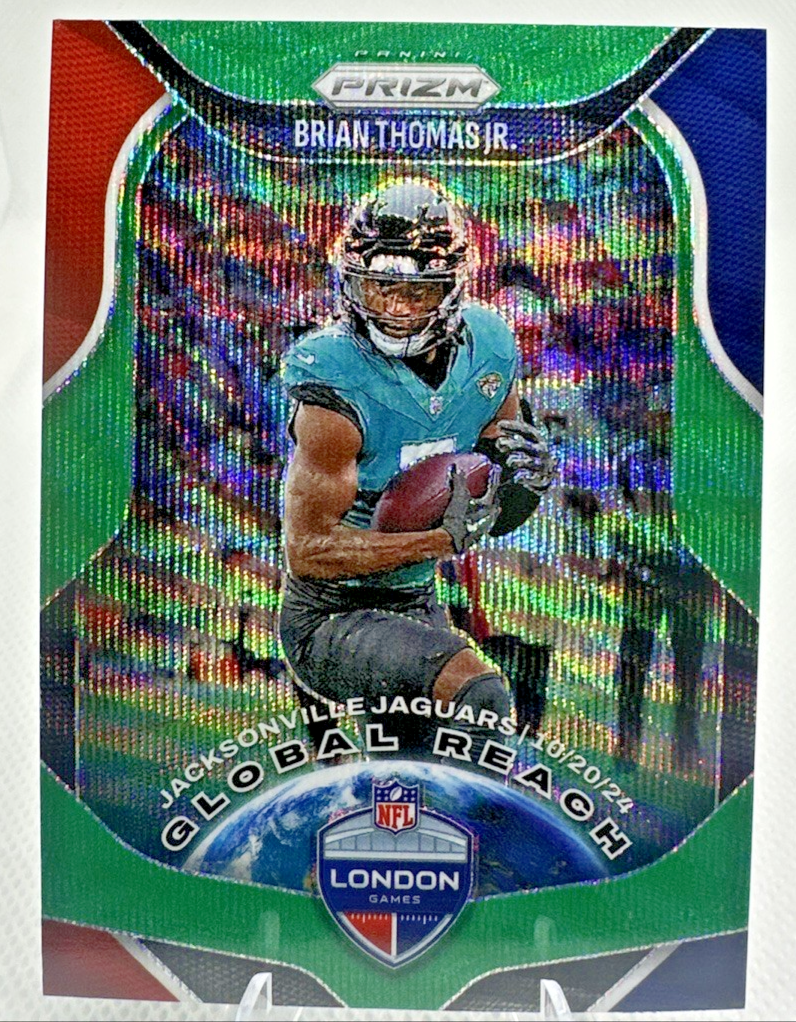 Brian Thomas Jr. 2025 Panini Prizm -#8 Global Reach Green Wave