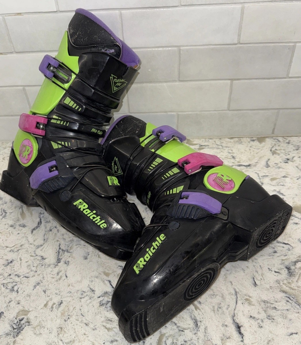 Vintage Neon RAICHLE FLEXON SKI BOOTS for Men SIZE - 301mm Made in