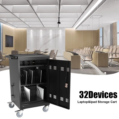 NEU Mobile Ladewagenstation für Tablet und Laptop Computer mit Steckdosenleiste