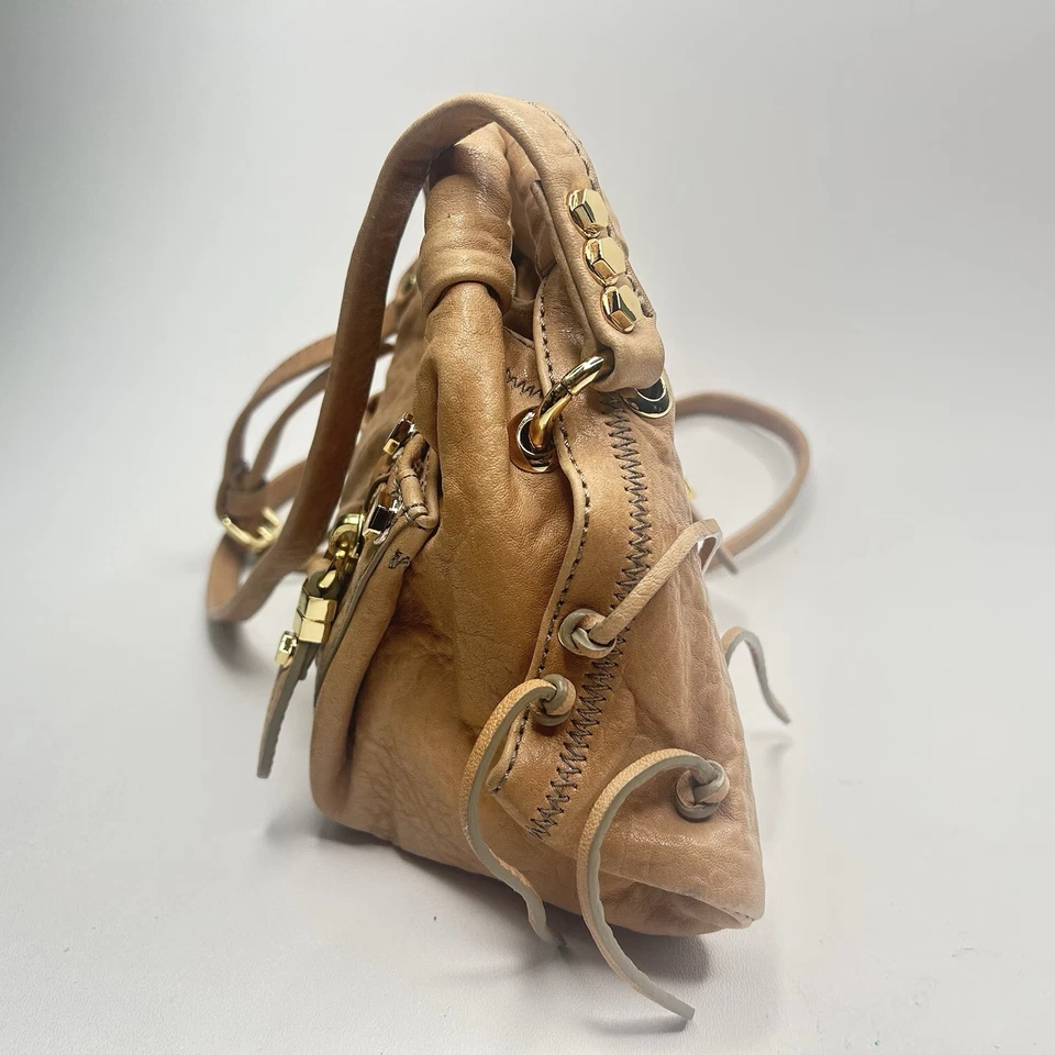 Awesome orYANY Heather Beige Petal Leather Small Moto Crossbody Shoulder Bag - Image 4 of 4