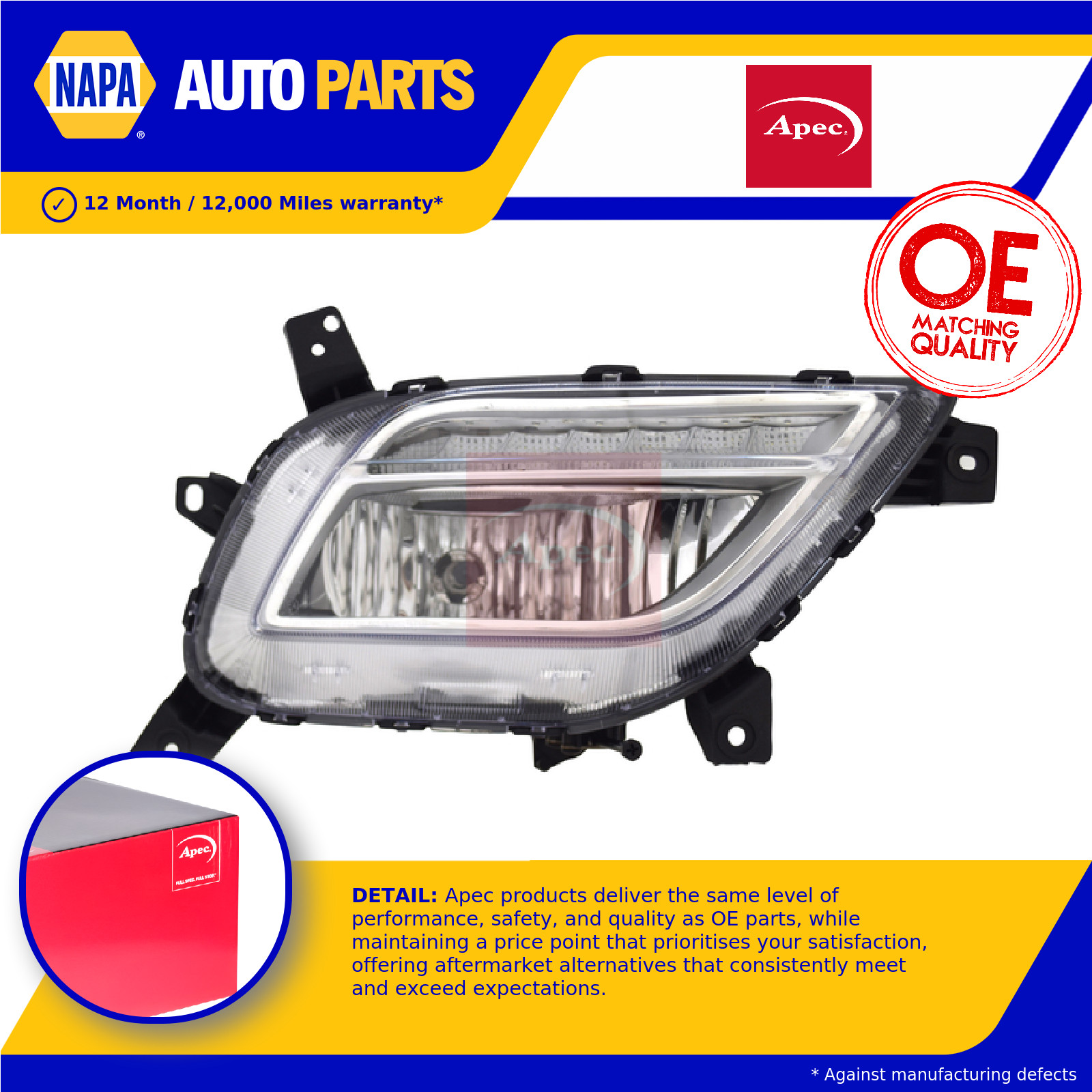 Fog Light Lamp Right AFL2656 Apec 92202G5000 Genuine Top Quality Guaranteed New