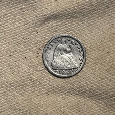 Silver 1853 Arrows Seated Liberty 5 Cents Half Dime | VF Condition ZM 905-88