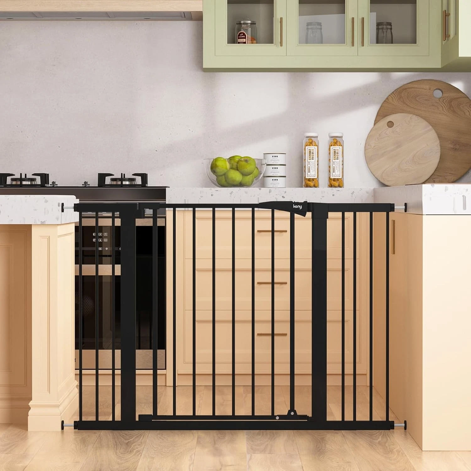 29.7"-46" Baby Gate Stairs Auto Close Dog Gates Doorways Pressured Mounted No