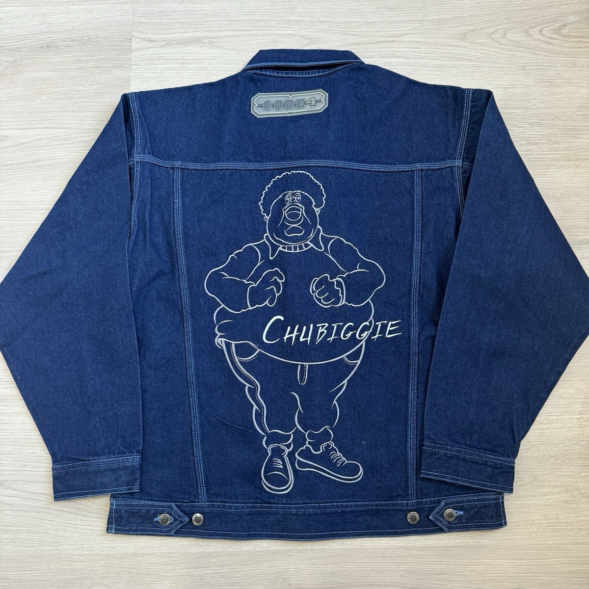 Vintage Y2K Chubiggie Denim Set Trucker Jacket L + Jeans 38 Fubu